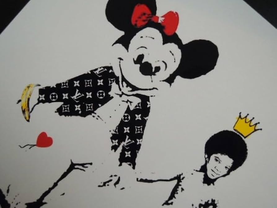 バンクシー　ミッキー　マクドナルド　風刺画　50×70cm インテリア バンクシー ミッキー マクドナルド 風刺画 50×70cm インテリアの